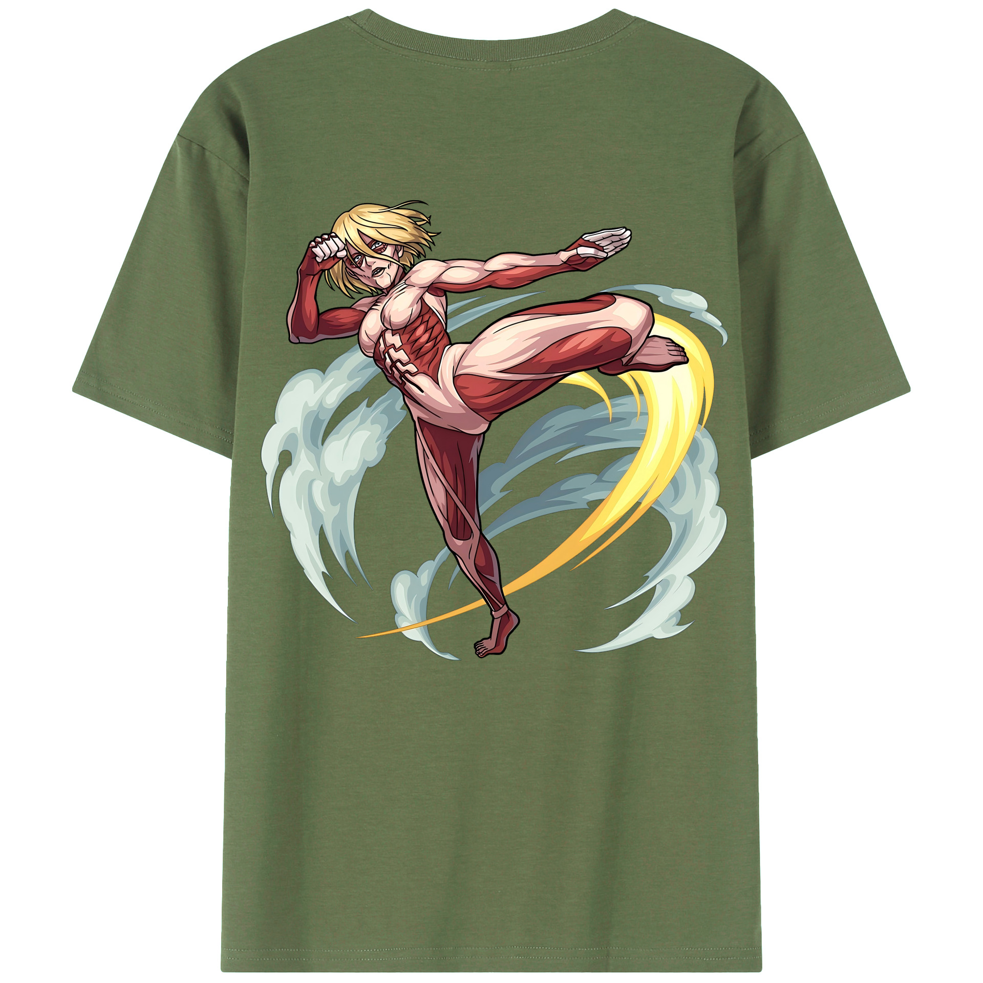 （画像用） 進撃の巨人 Attack on Titan 綿100％ メンズ半袖Tシャツ（バックプリント） 通気性